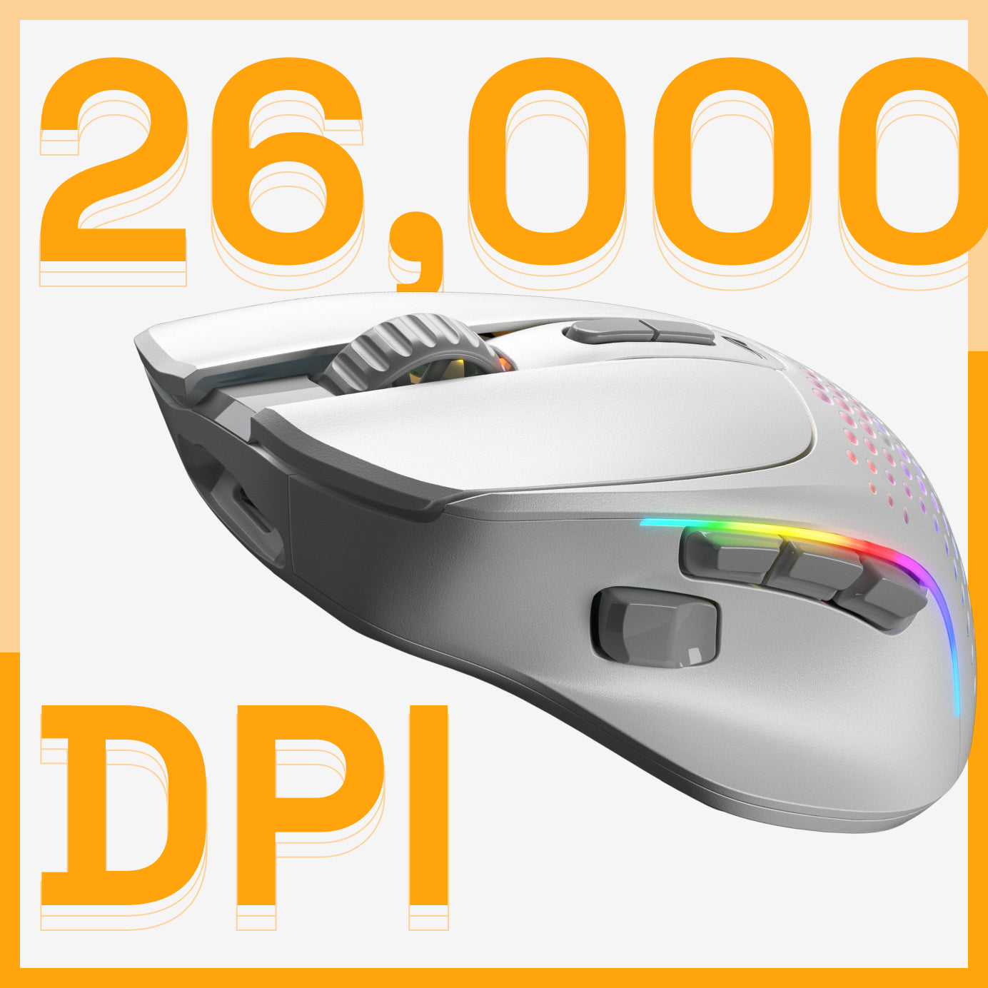 Model I 2 Wireless in white offers up to 26,000 DPI